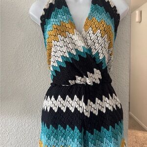 Karina Grimaldi Multicolor Chevron Halter Dress
